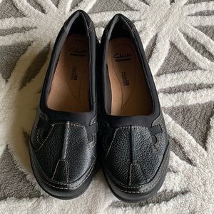 Clarks Black Slip-on Shoes size 9